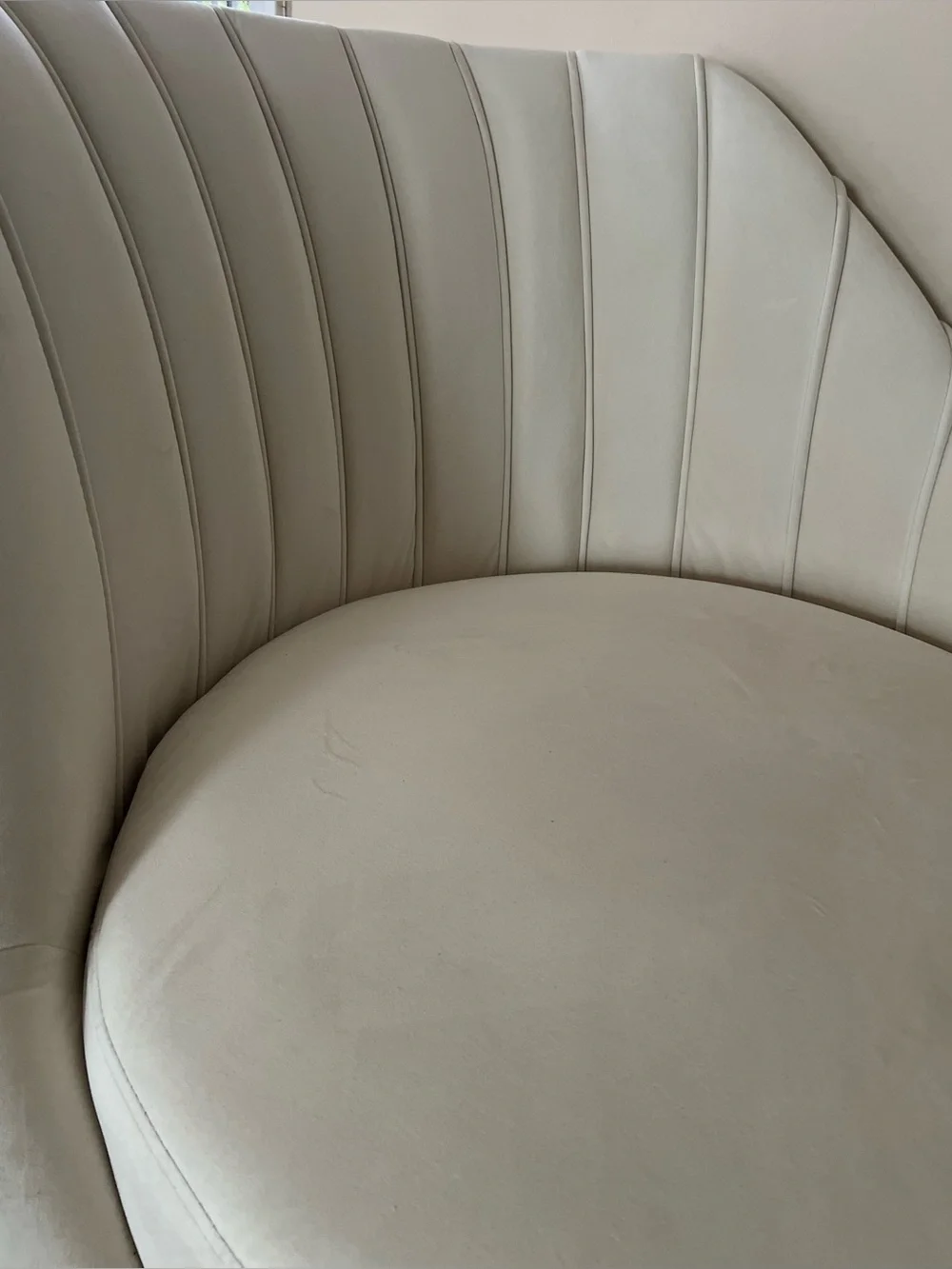 Cream Channel-Tufted Accent Chair - Neutral Upholstery